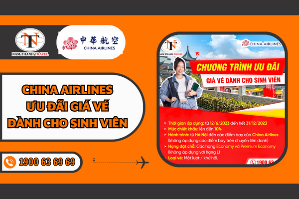 Ưu đãi giá vé dành cho Sinh viên của China Airlines